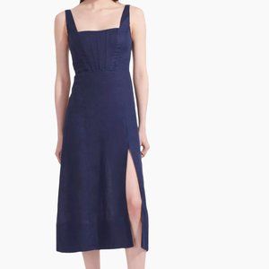 STAUD Navy Rome Dress NWOT - Linen Midi Dress